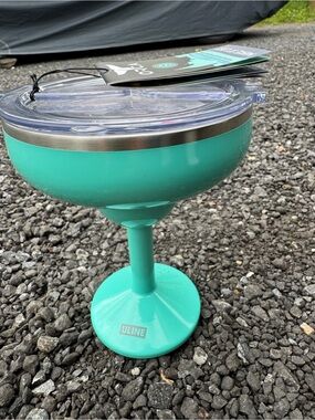 Ocra Turquoise Insulated Stemmed Tumbler with Lid